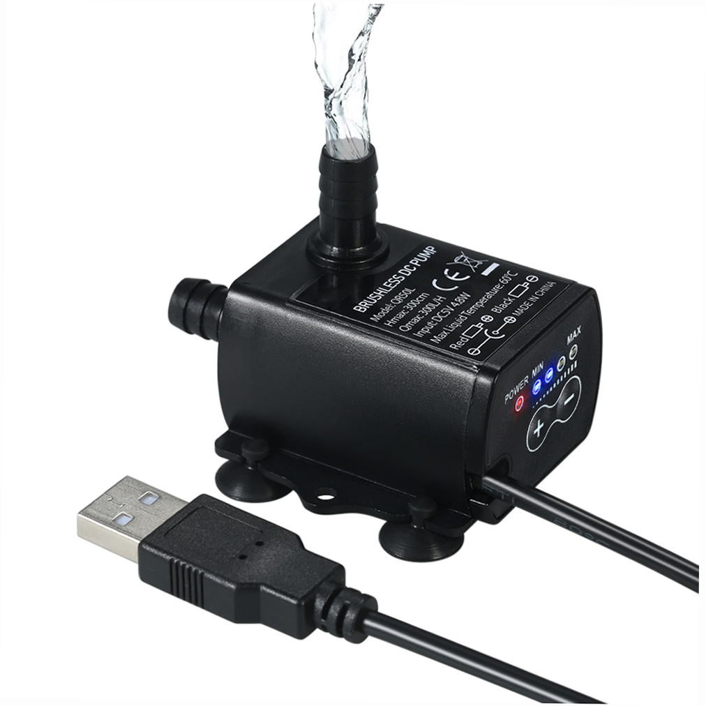 Water Pump Submersible Mini - Ultra-quiet Mini USB DC5V 4.8W 300L/H
