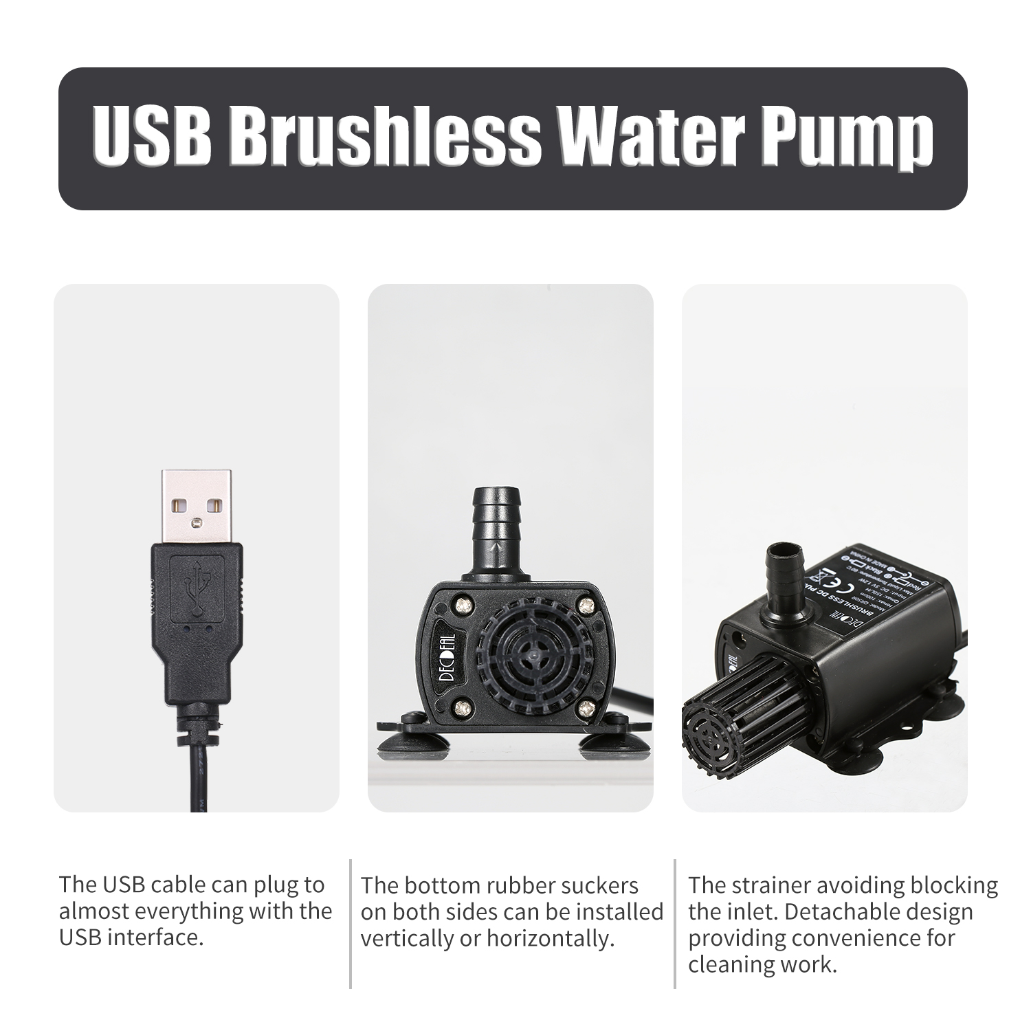 DECDEAL USB Water Pump with St - đánh giá và giá Water Pump Submersible Mini