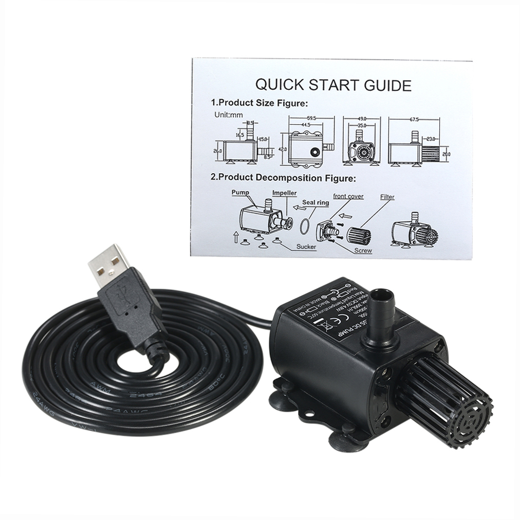 Ultra-quiet Mini USB DC5V 4.8W - đánh giá và giá Water Pump Submersible Mini