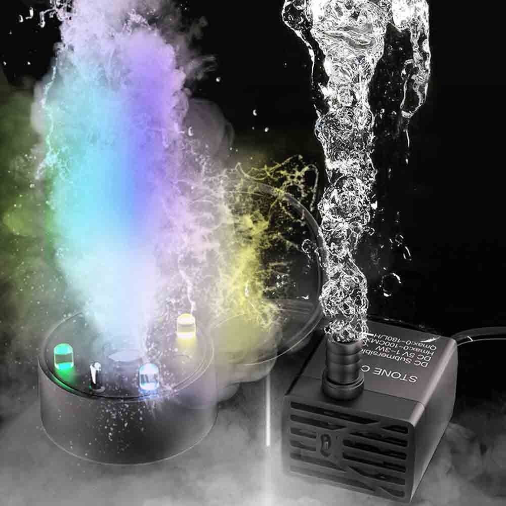 2-IN-1 Mist Maker Colorful LED - đánh giá và giá Water Pump Submersible Mini