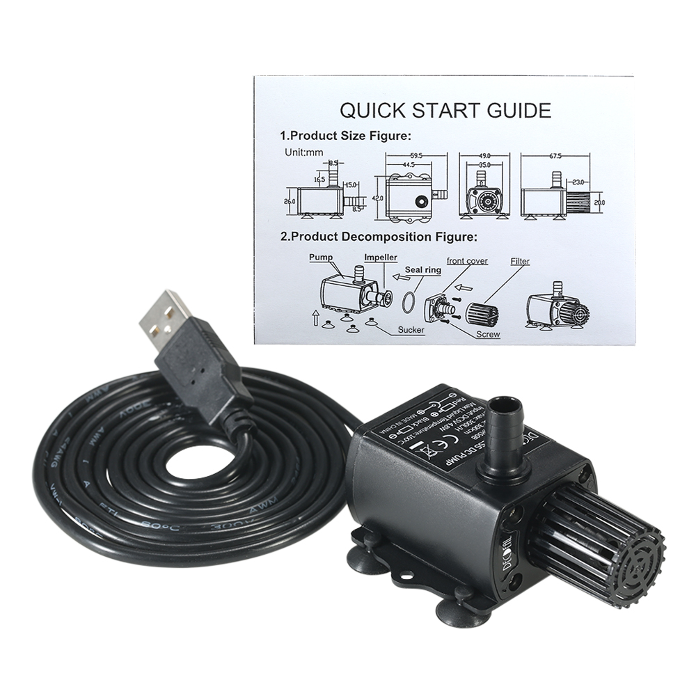 USB DC5V 4.8W Ultra-quiet Mini - đánh giá và giá Water Pump Submersible Mini